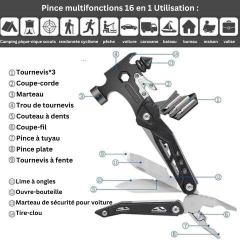 Marteau à Griffes Multifonction 14 en 1 -🔥 40% Reduction 🔥 (offre limitée ! 5 en stock ⚠️)