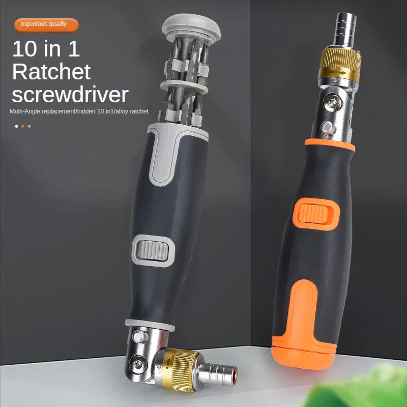 Tournevis à cliquet multi-angle 10 en 1 Outils professionnels
