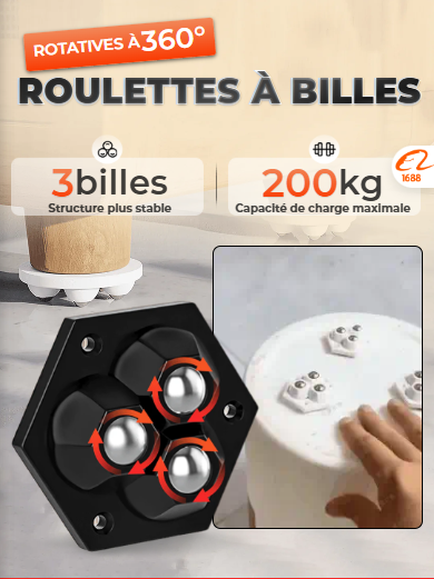 ROULETTES À BILLES   (X6 pièces)    !🔥 50% Reduction 🔥