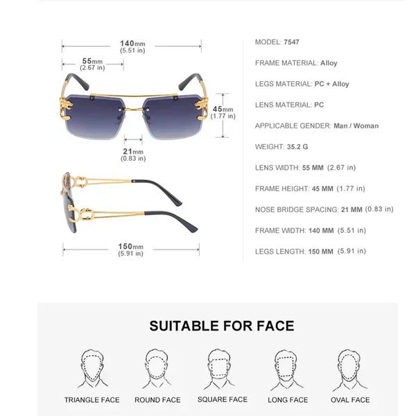 Lunettes de Soleil Luxieuse Mode Léopard